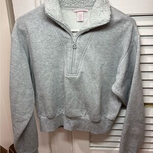 Victoria's Secret Light Gray Zip-Up Sweater